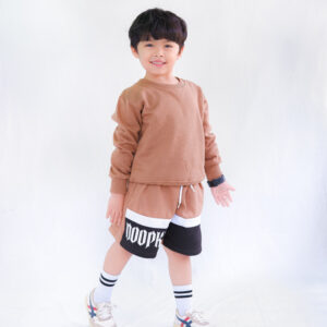 Setelan sweater anak 4-15 tahun - coklat