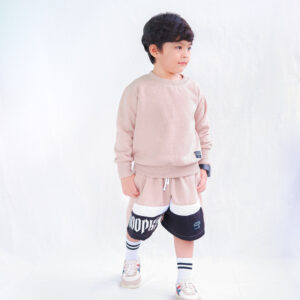 Setelan sweater anak 4-15 tahun - coklat muda