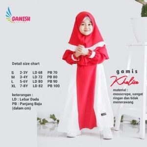 Gamis Anak muslim perempuan Bisa couple ibu MERAH PUTIH