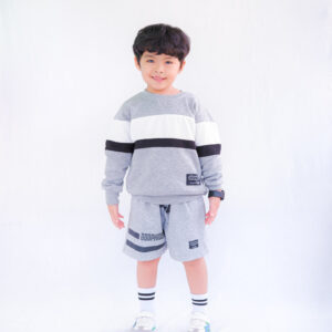 Setelan sweater anak 4-15 tahun - abu misty