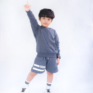 Setelan sweater anak 4-15 tahun - abu abu